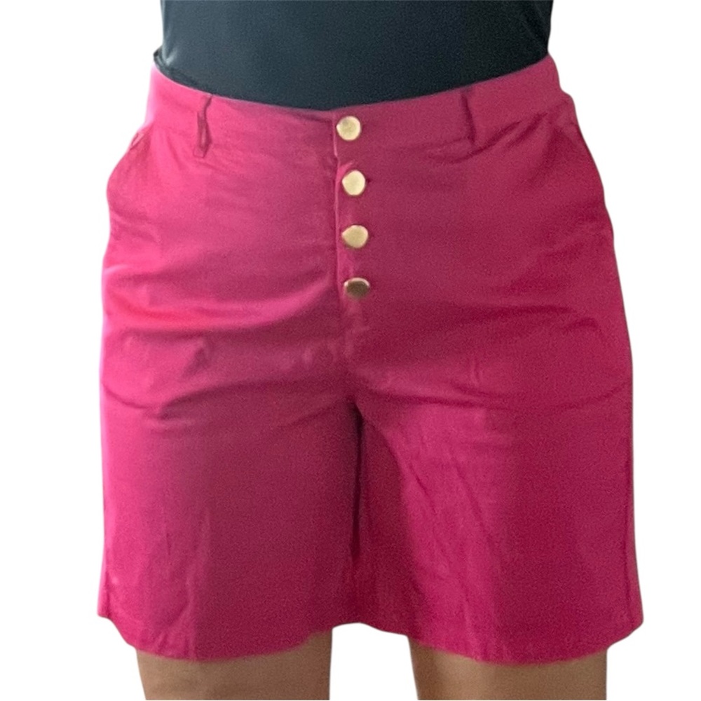 Stella Parker Collection Women's Pink Button Up High Waist Cotton Short Size 10